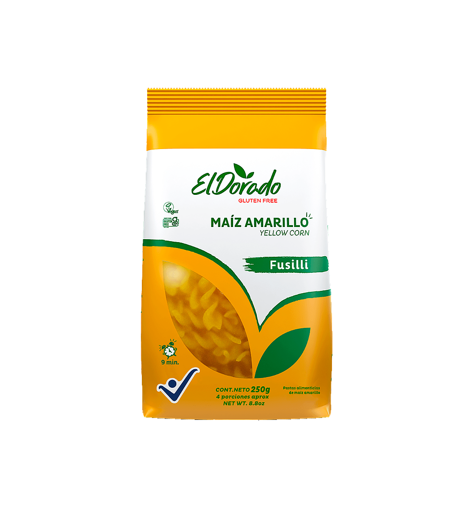 PASTA FUSILLI DE MAÍZ SIN GLUTEN 250 gr EL DORADO 1