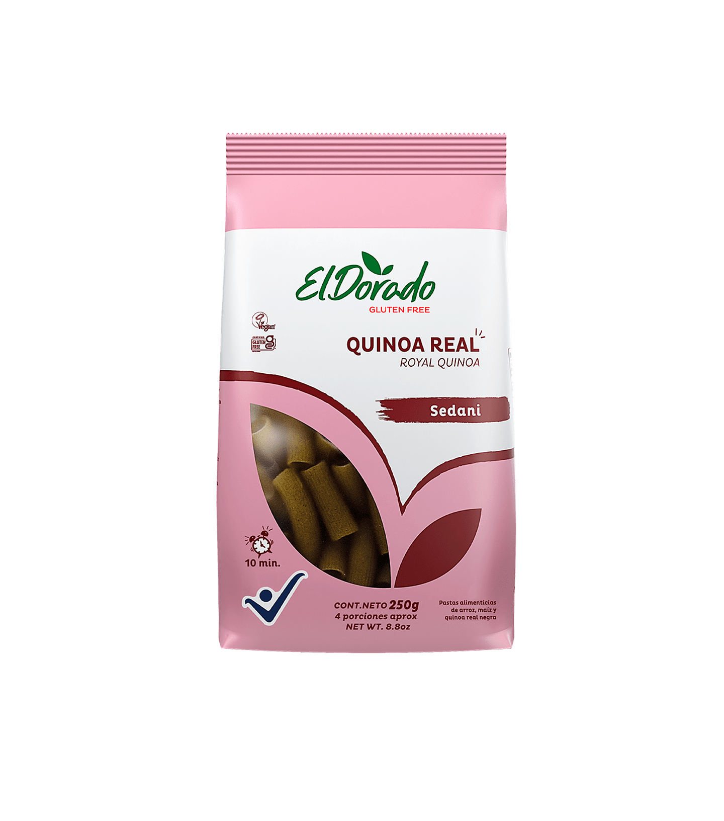 PASTA SEDANI DE QUINOA SIN GLUTEN 250 gr EL DORADO 1