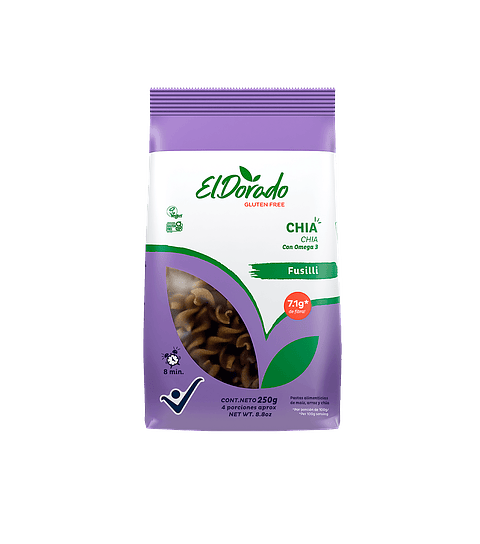 PASTA CHIA FUSILLI SIN GLUTEN 250 gr EL DORADO