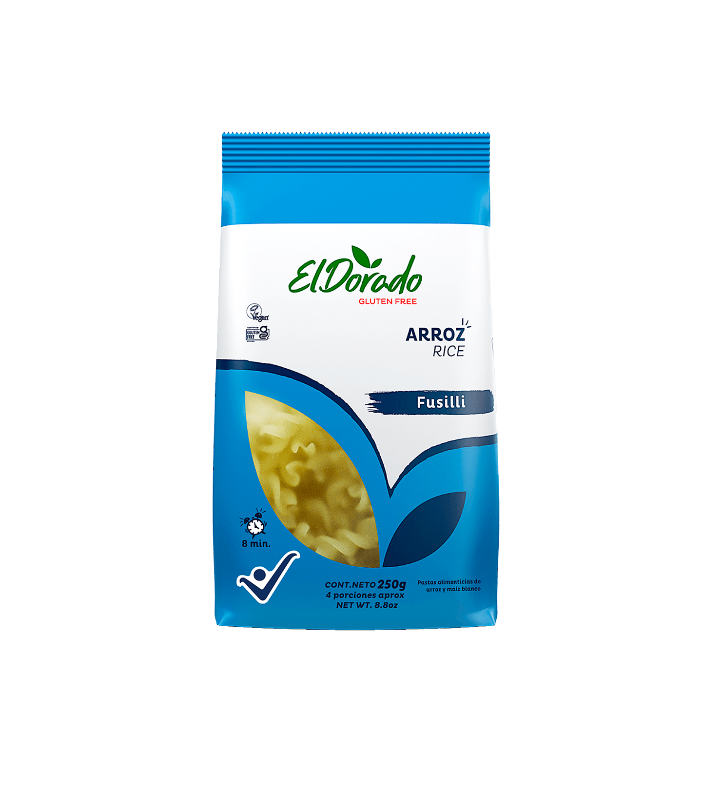 PASTA DE ARROZ FUSILLI SIN GLUTEN 250 gr EL DORADO 1