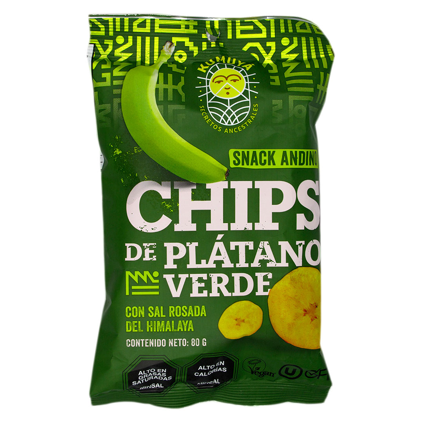 CHIPS DE PLATANO VERDE 80 gr KUMUYA 1