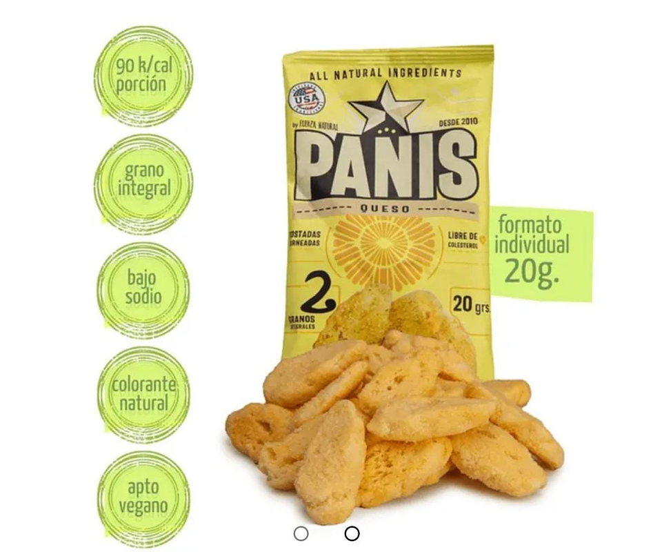 PANIS SABOR QUESO 20 GR SNACK SALUDABLE FUERZA NATURAL 1