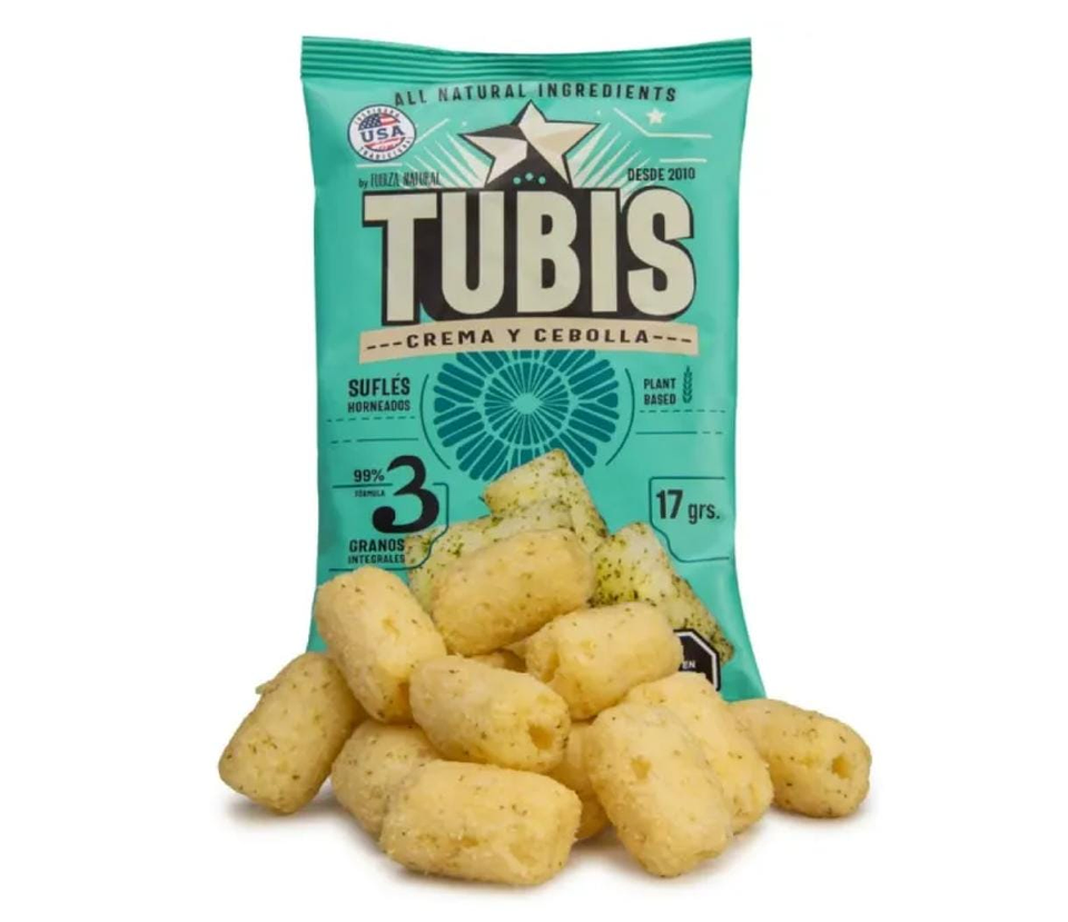 TUBIS SNACK SALADO SABOR CREMA Y CEBOLLA DE 17 GR FUERZA NATURAL 1