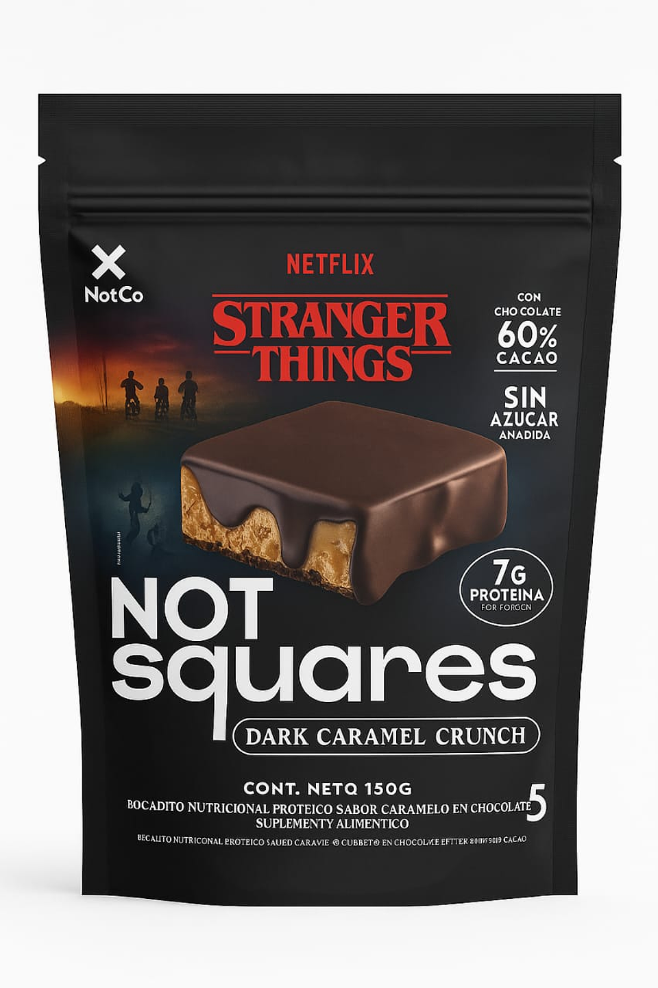Not Squares Dark Caramel Crunch 5Un (150grs) 1
