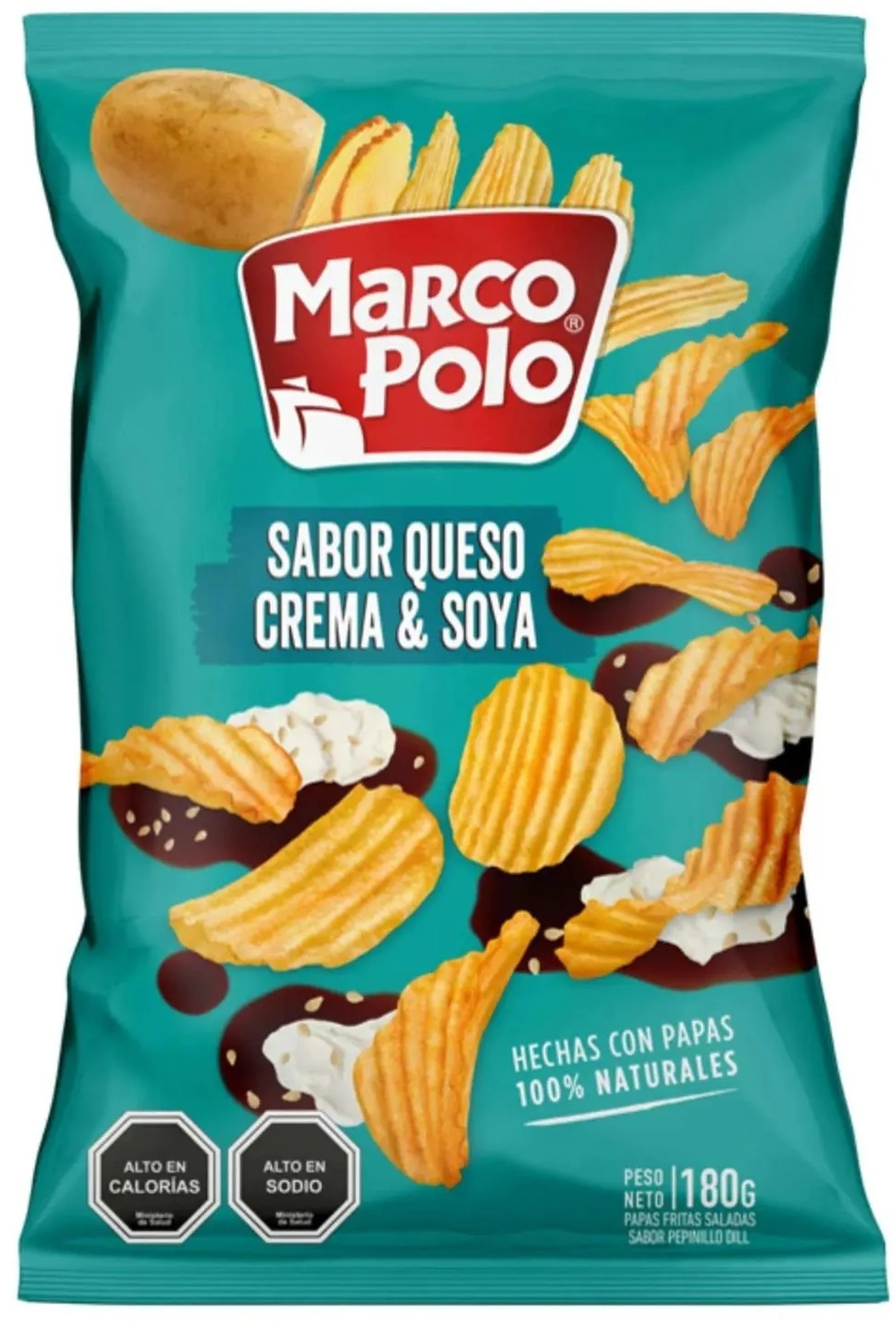 PAPAS FRITAS MARCO POLO QUESO CREMA & SOYA 180 gr 1