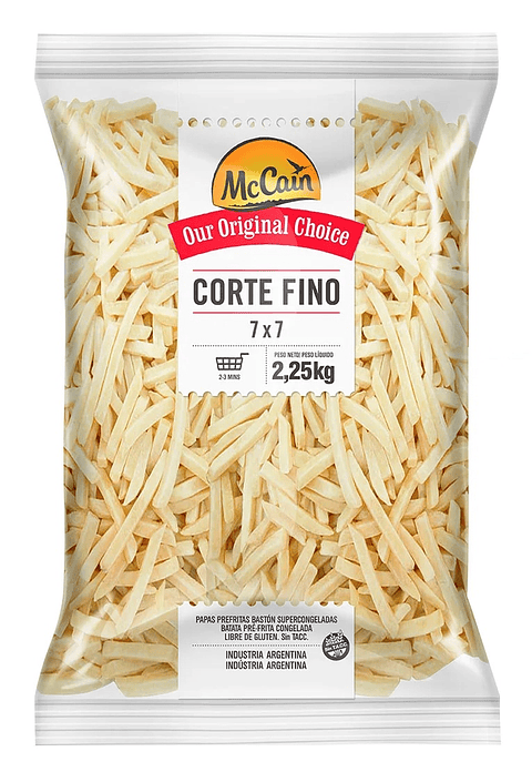 PAPAS PREFRITAS FINO 7X7 MCCAIN 2.25 Kg.
