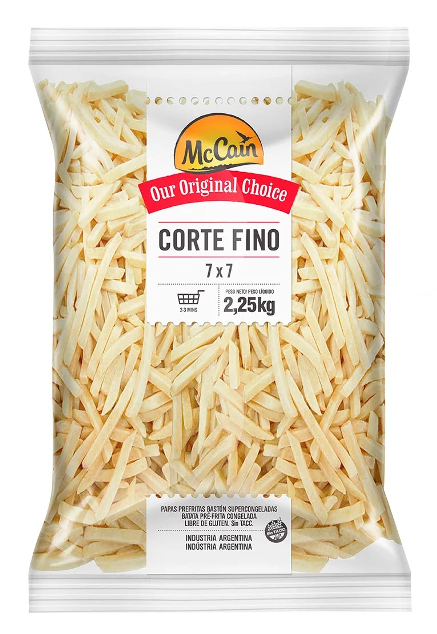 PAPAS PREFRITAS FINO 7X7 MCCAIN 2.25 Kg. 1
