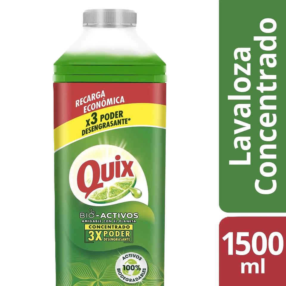 Lavaloza concentrado Quix bio activos limón 1.5 L 1