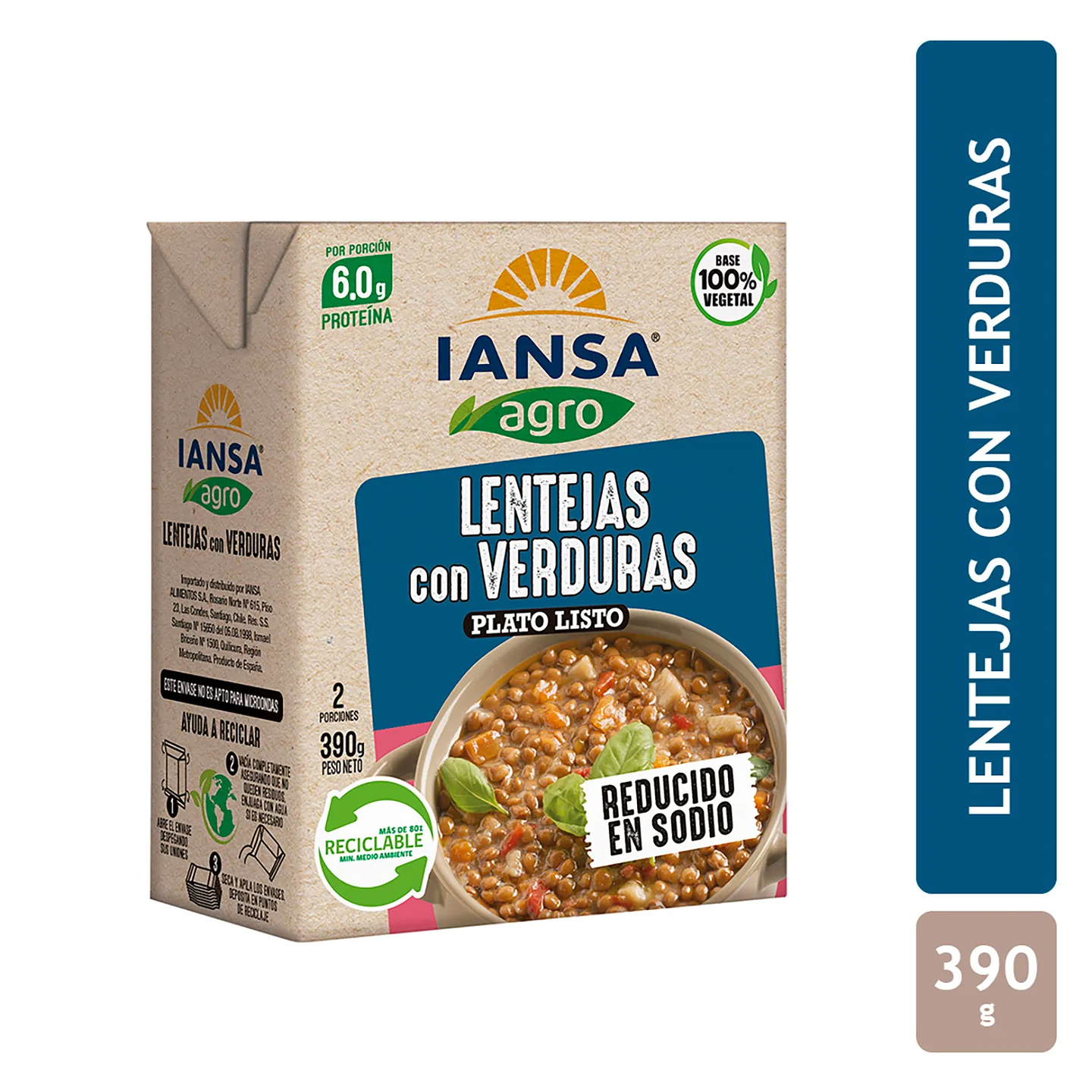 Lentejas con Verduras Plato Listo Iansa Agro 390 g 1