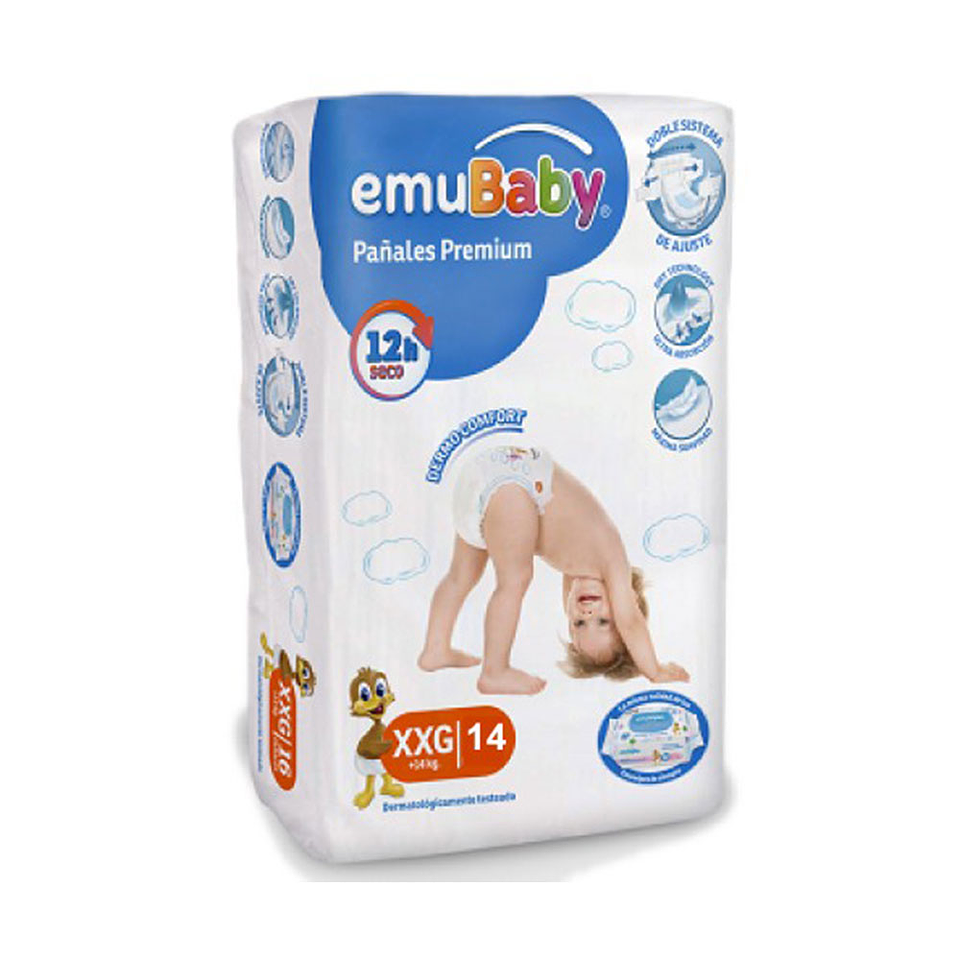 Pañal Emubaby Premium XXG 14U. 1