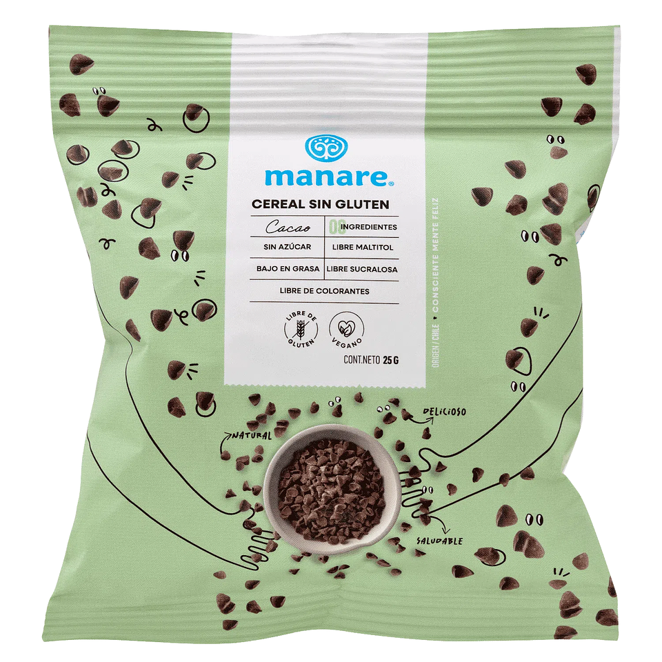 Cereal sin Gluten Cacao 25 g Manare 1