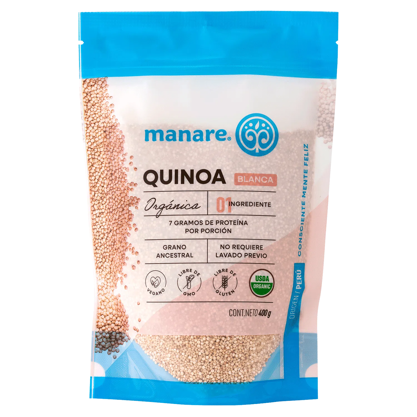Quinoa Blanca Orgánica 400g 1