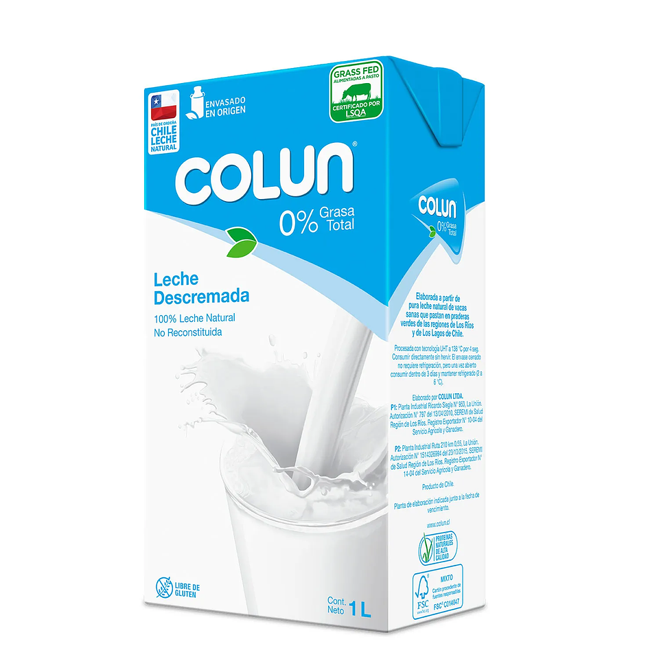 Leche Colun Descremada 1 L 1