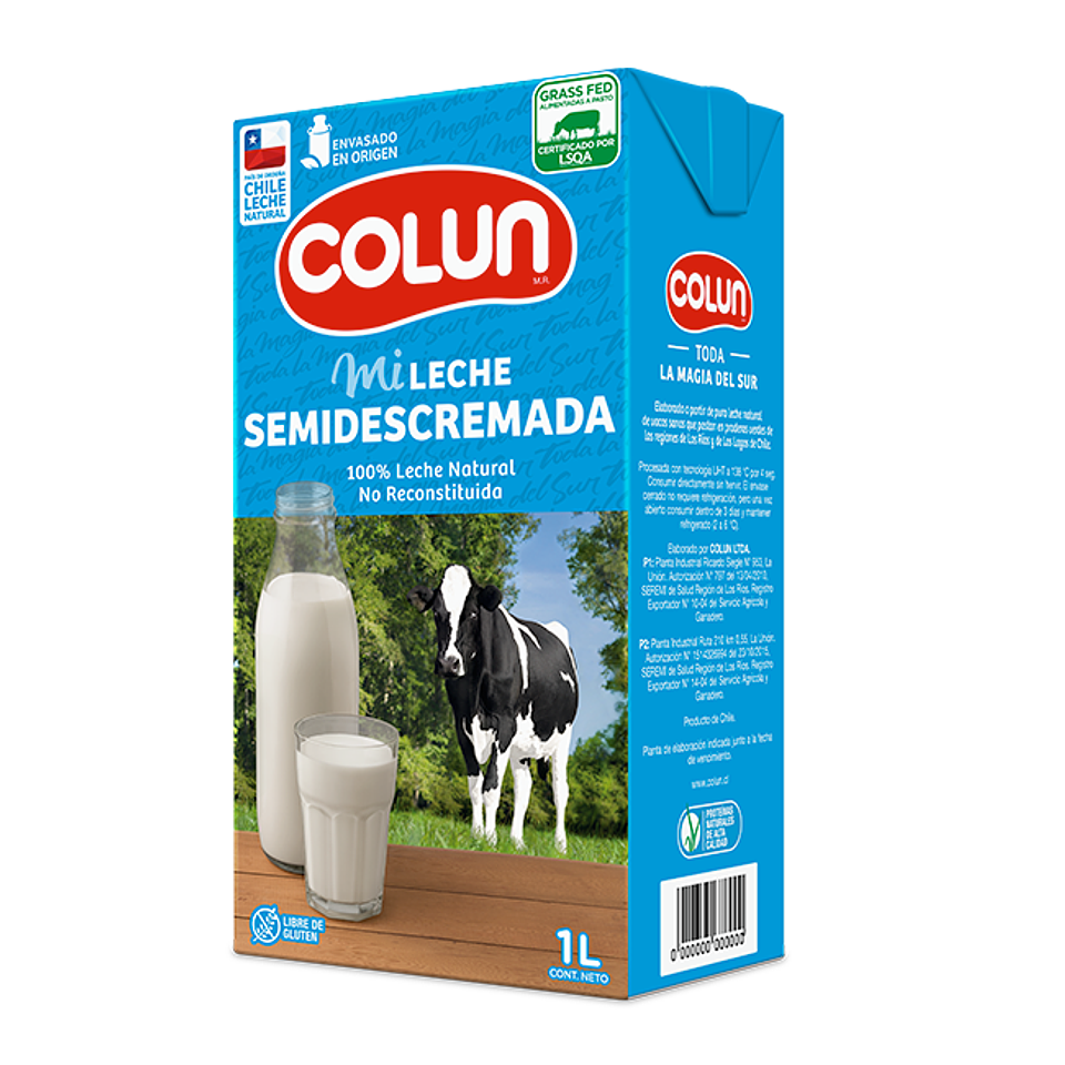 Leche Colun Semidescremada 1 L 1