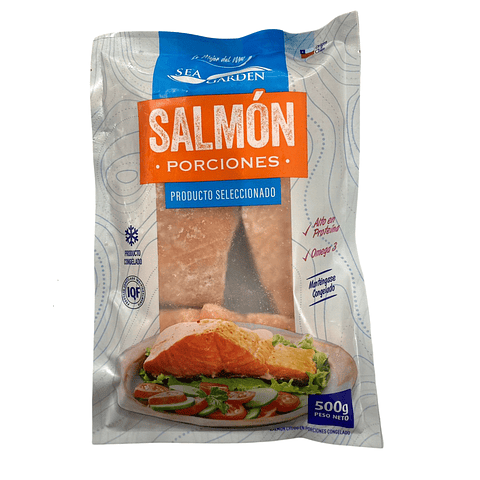 Salmón con Piel en Porciones SeaGarden 500g