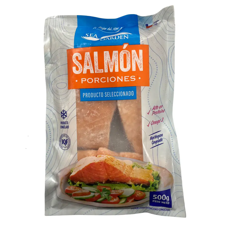 Salmón con Piel en Porciones SeaGarden 500g 1