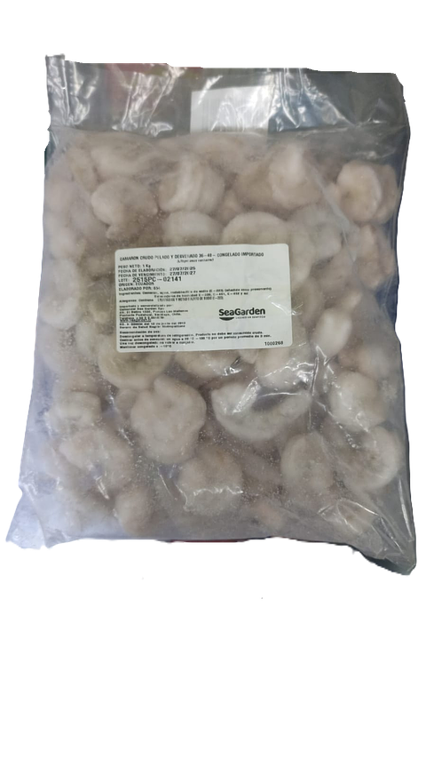 Camarón crudo s/piel desvenado SeaGarden 1kg