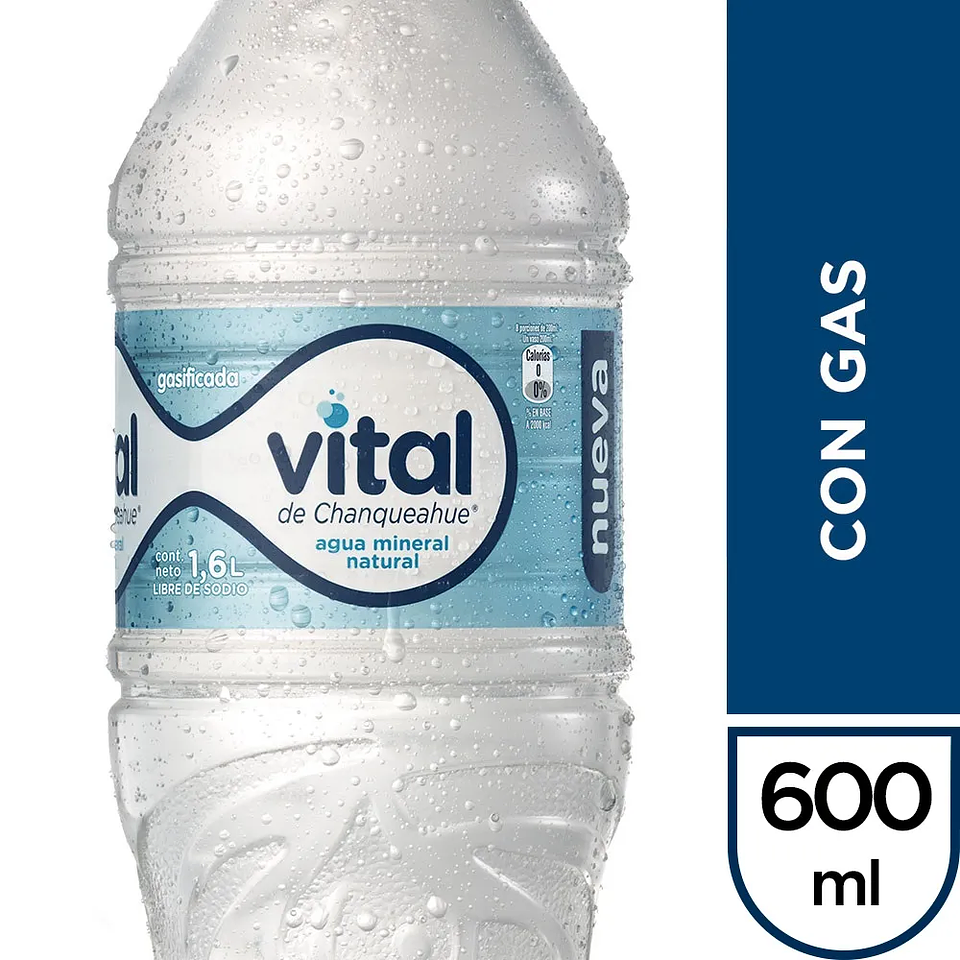 Agua mineral Vital con gas botella 600 ml 1
