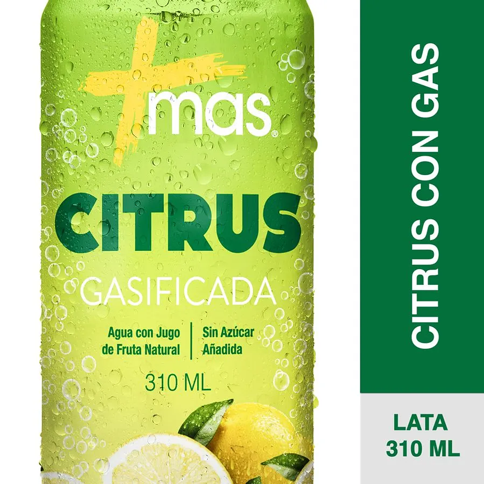 Agua Saborizada Mas Citrus Gasificada Lata 310ml 1