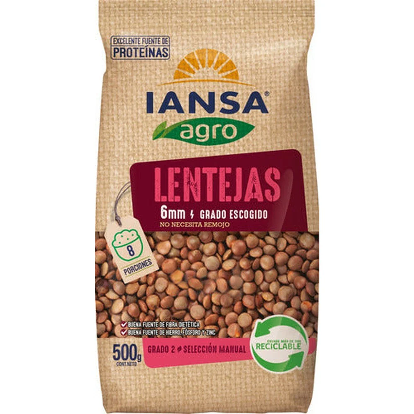 Lentejas Iansa 500g 6mm 1
