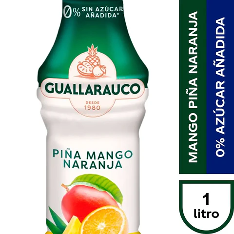 Jugo Guallarauco Mango, Piña y Naranja 0% Azúcar Añadida 1 L