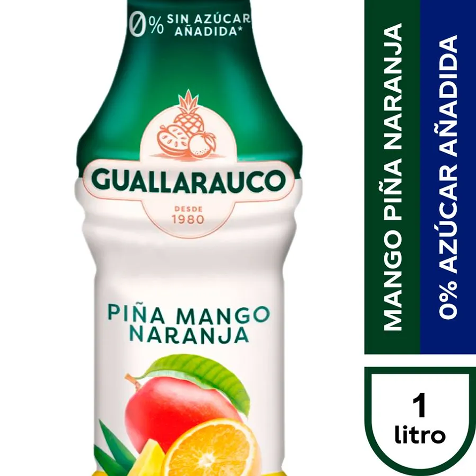 Jugo Guallarauco Mango, Piña y Naranja 0% Azúcar Añadida 1 L 1