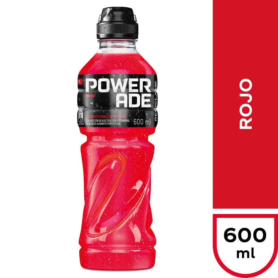 Bebida Isotónica Powerade Rojo 600ml 1