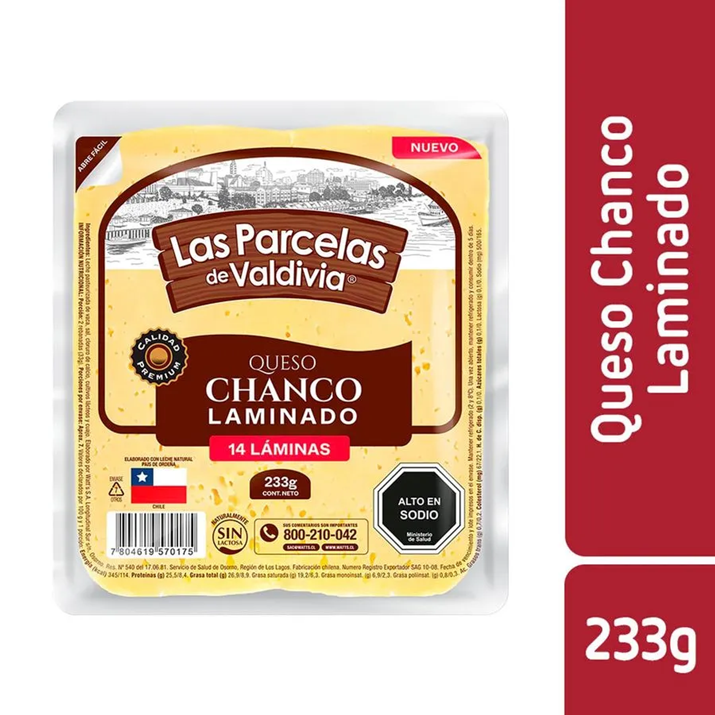 Queso Chanco Las Parcelas de Valdivia Envasado Laminado 233 g 1