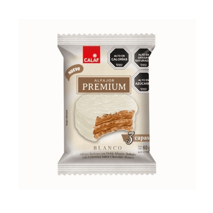 Alfajor Premium Blanco 60 gr Calaf 1