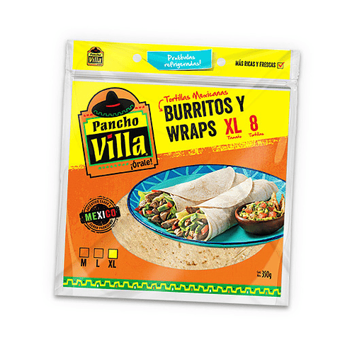 Tortillas Pancho Villa XL 350g 8un.