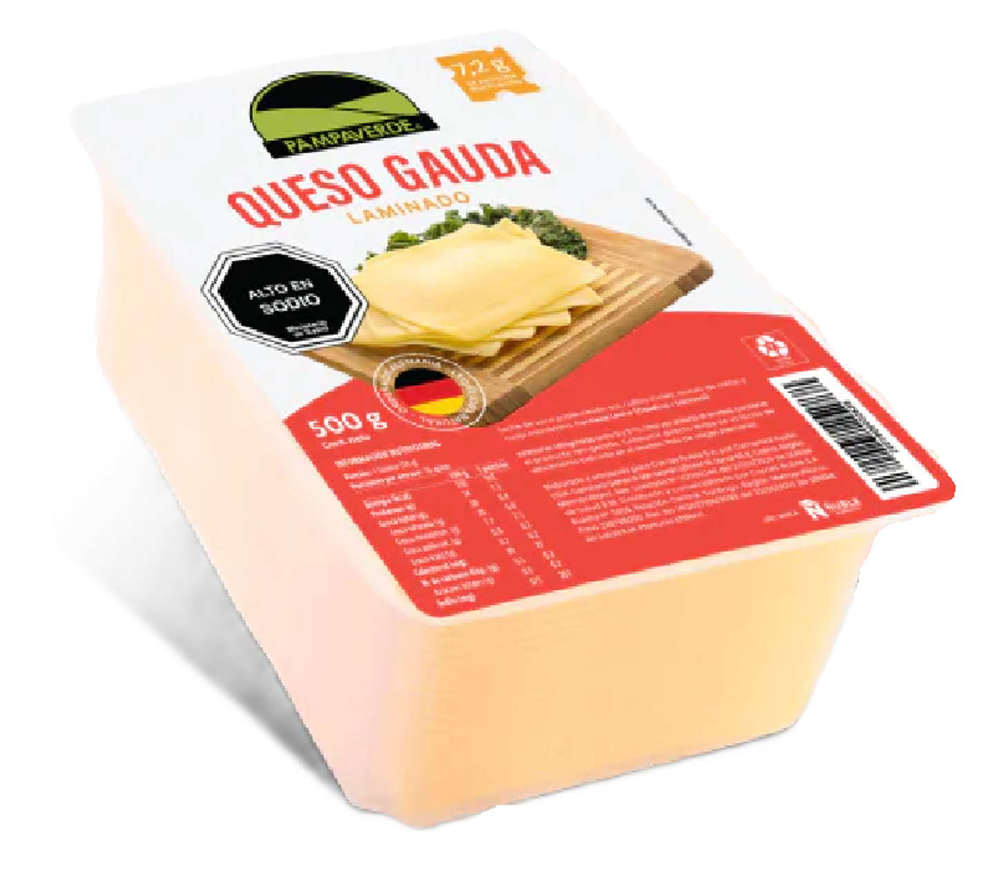 Queso gauda laminado 500g Pampaverde 1