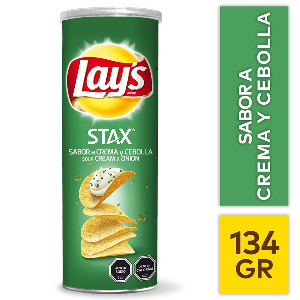 Papas Fritas Stax Sabor Crema y Cebolla Lays 134 g 1
