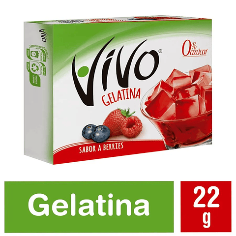 Gelatina Vivo Sin Azúcar Berries 22g