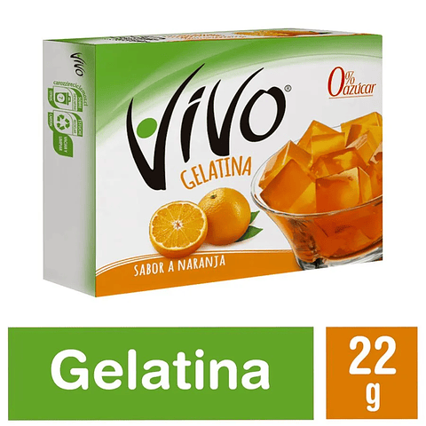 Gelatina Vivo Sin Azúcar Naranja 22g