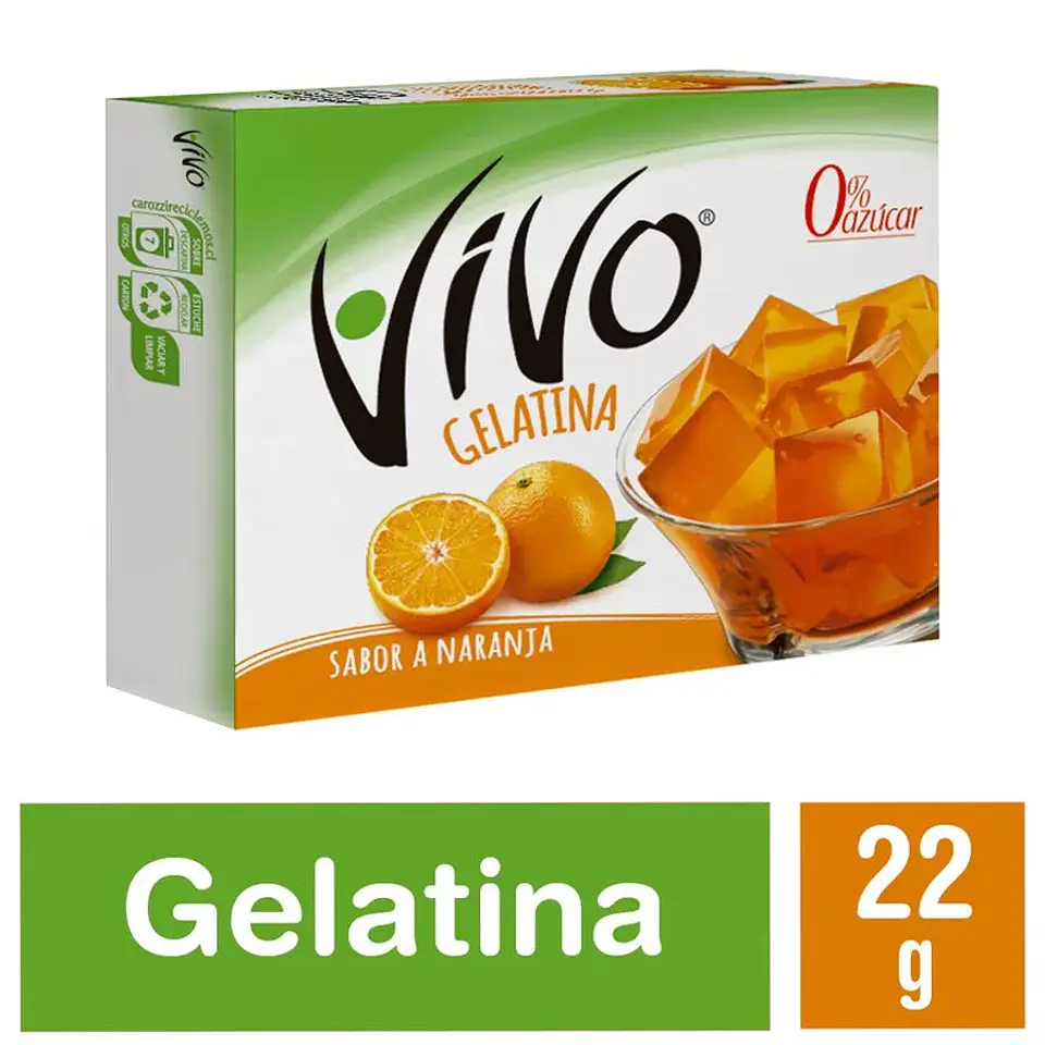 Gelatina Vivo Sin Azúcar Naranja 22g 1