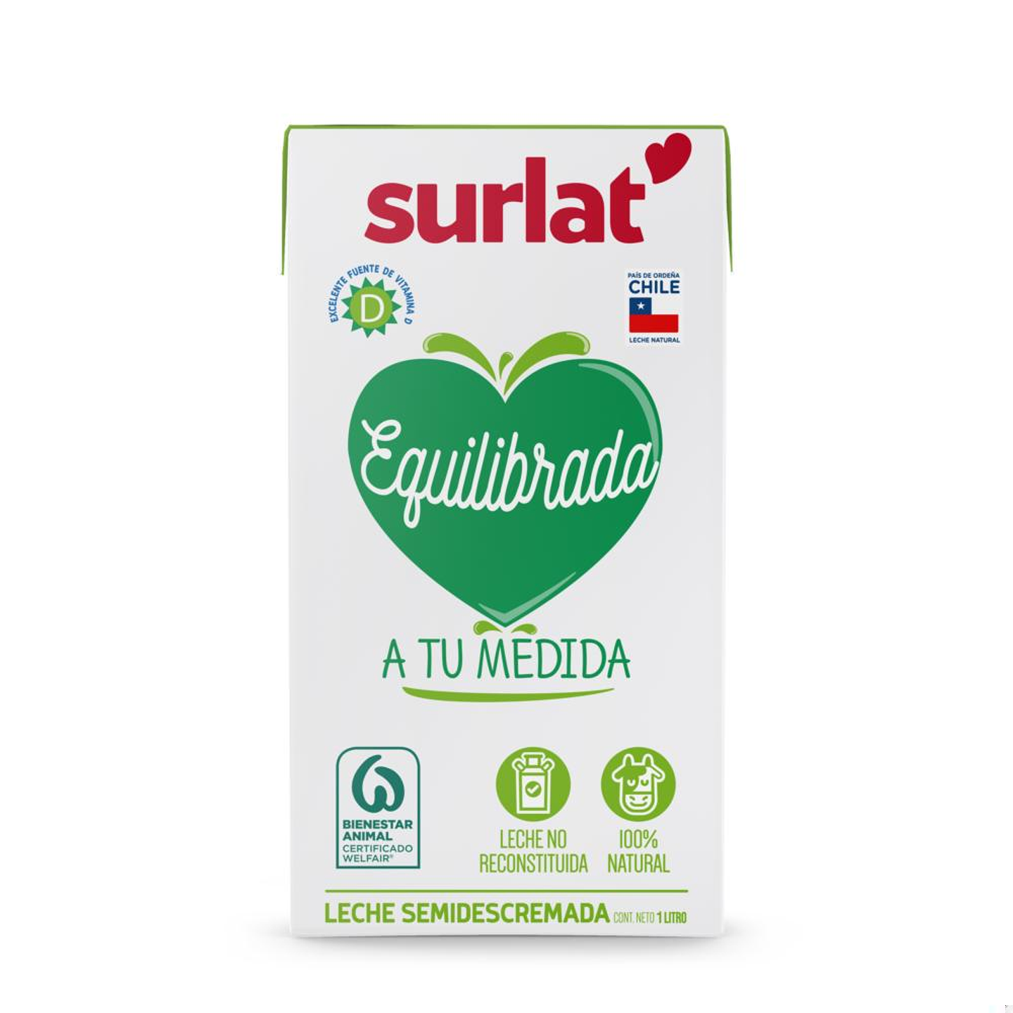 Leche semidescremada natural Surlat 1L 1