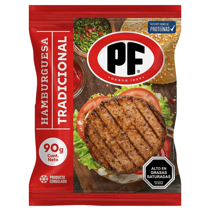 Hamburguesa PF Vacuno 90 g 1