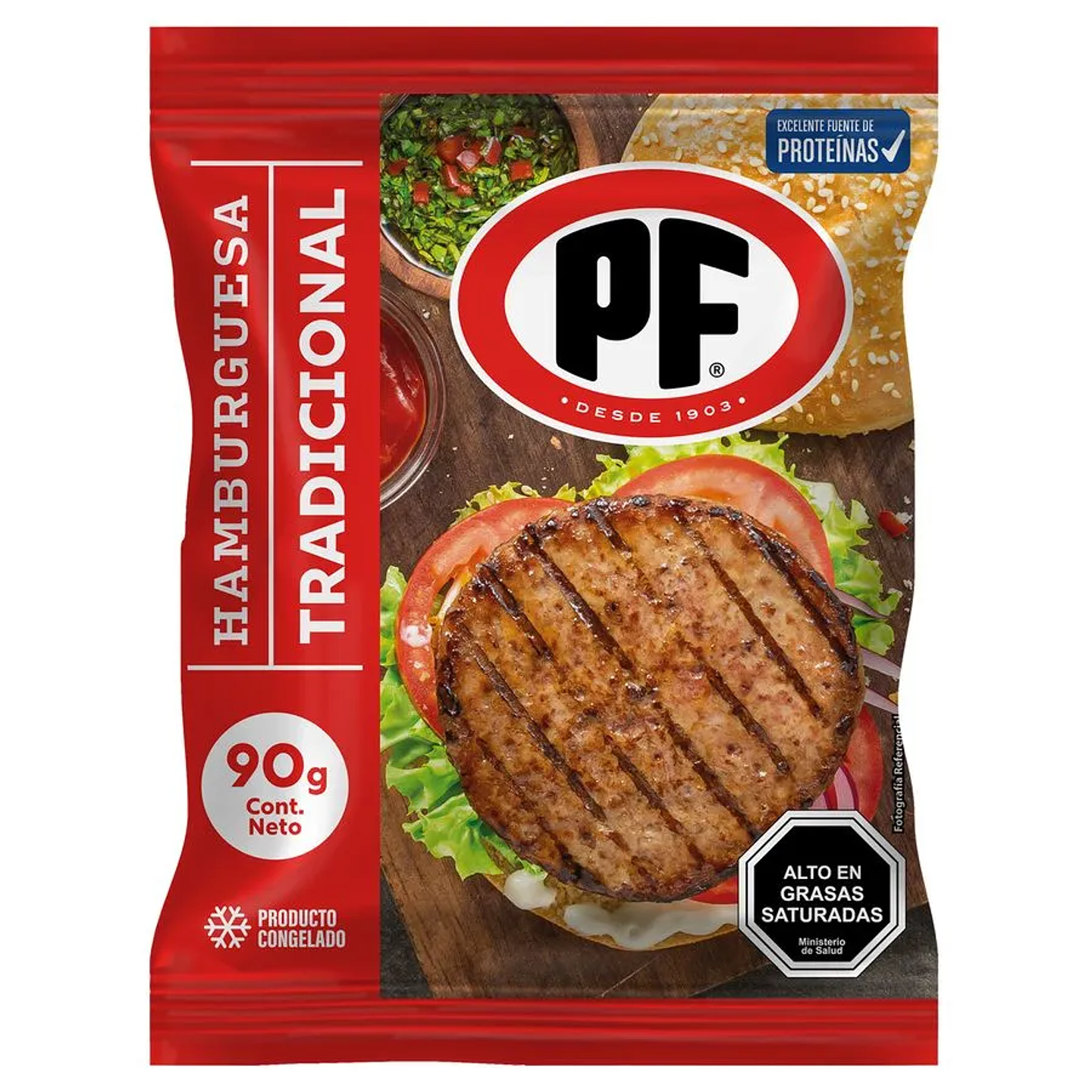 Hamburguesa PF Vacuno 90 g 1