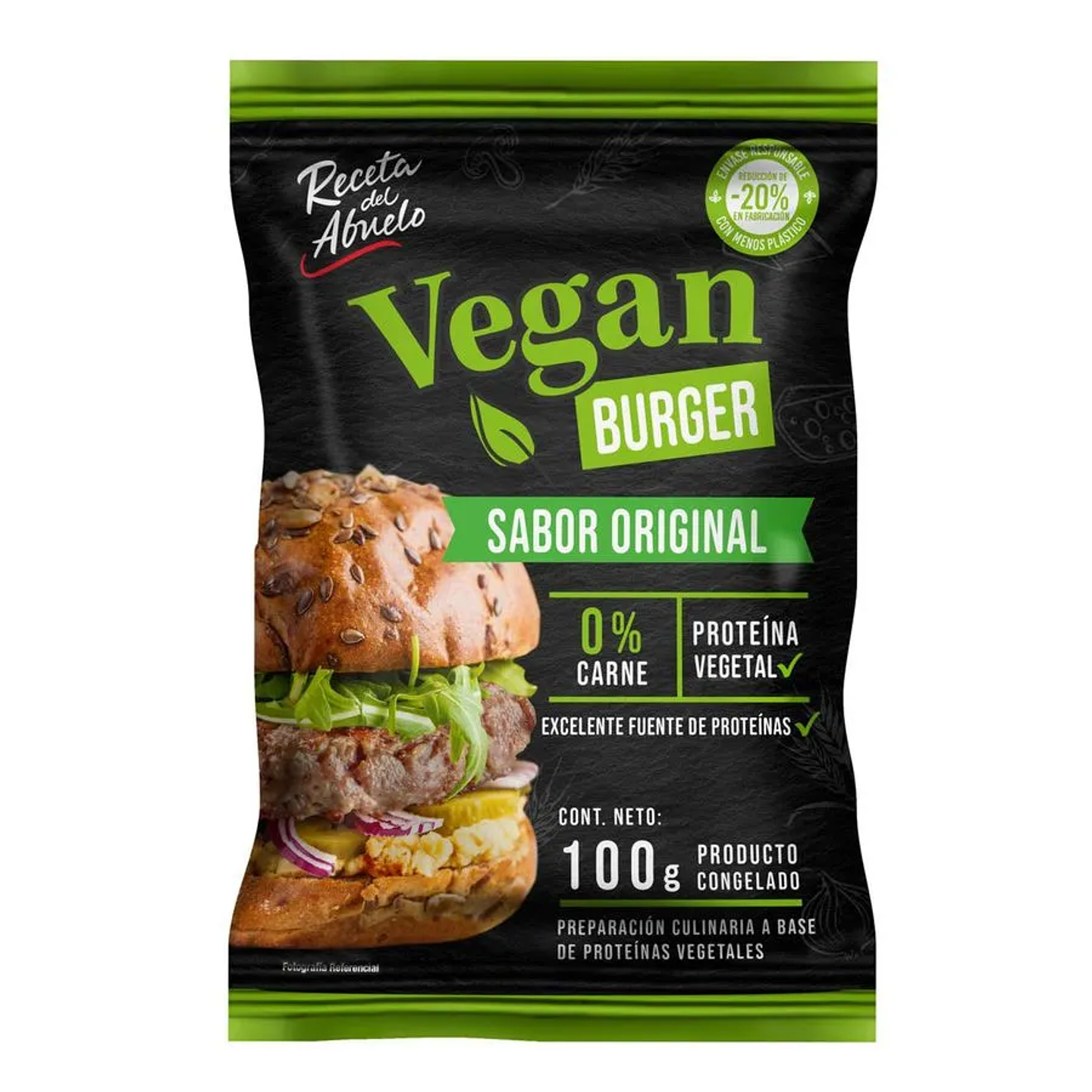 Hamburguesa Vegetal Receta del Abuelo Vegan Burger 100 g 1