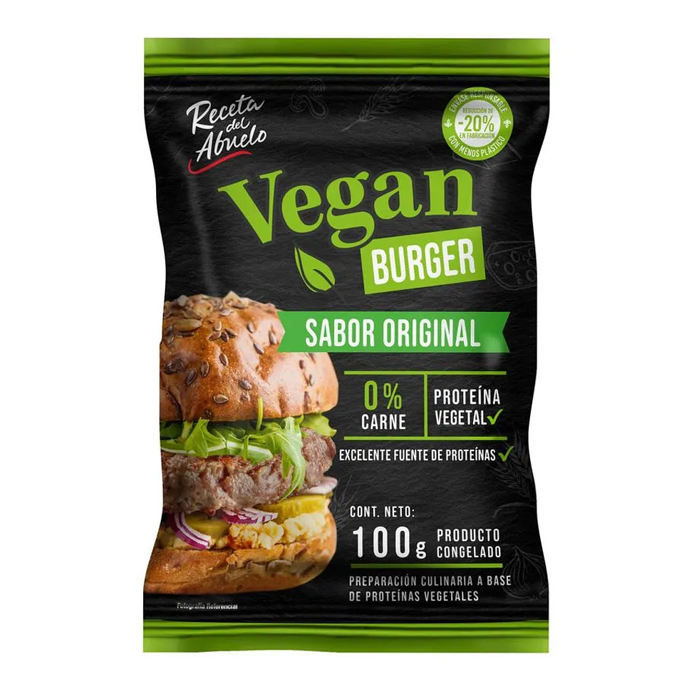 Hamburguesa Vegetal Receta del Abuelo Vegan Burger 100 g 1