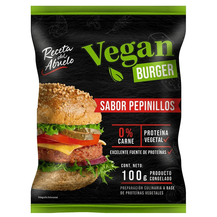 Hamburguesa Vegetal Receta del Abuelo Vegan Burger Pepinillos 100 g 1