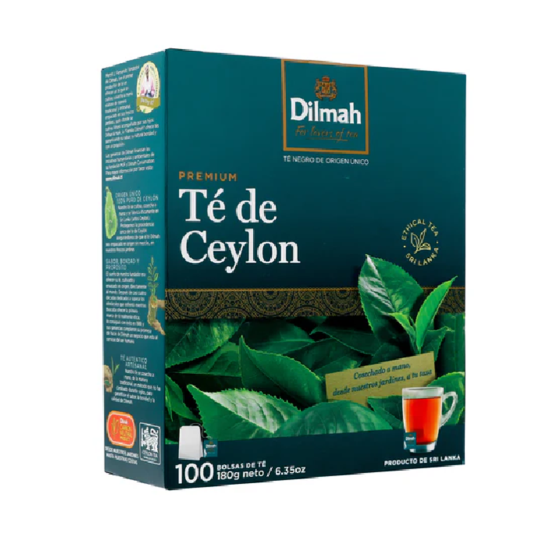 100 Bolsitas Te Negro Ceylon Pure Premium Dilmah 1