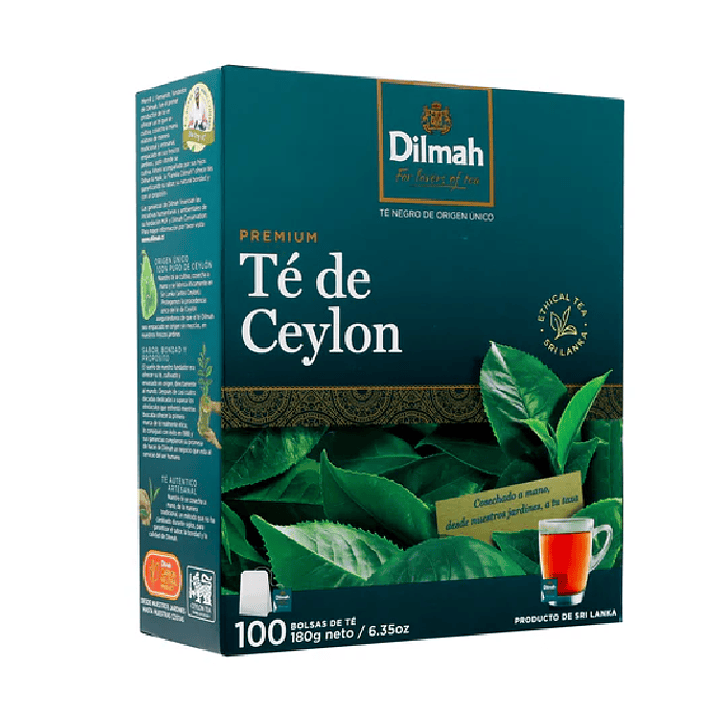 100 Bolsitas Te Negro Ceylon Pure Premium Dilmah 1