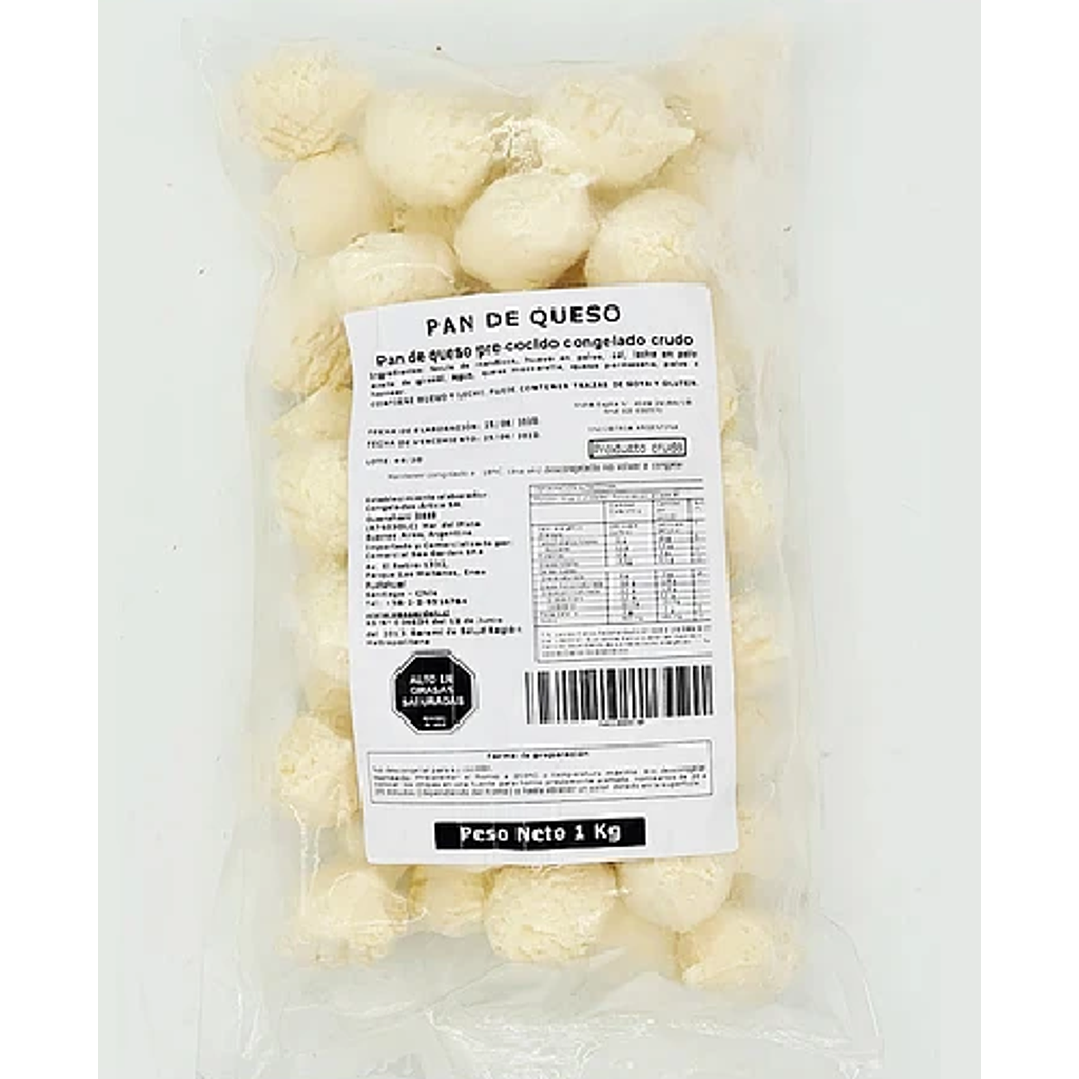 Pan de Queso Pre-Cocido Congelado 1kg 1