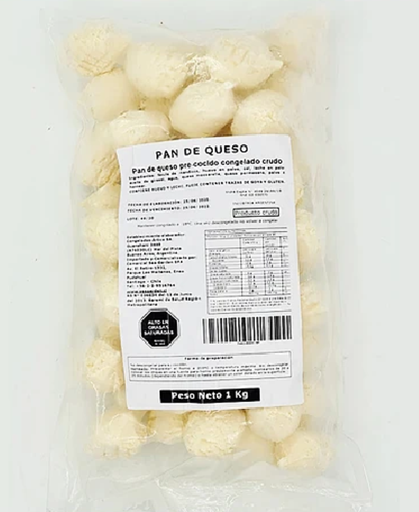 Pan de Queso Pre-Cocido Congelado 1kg 1