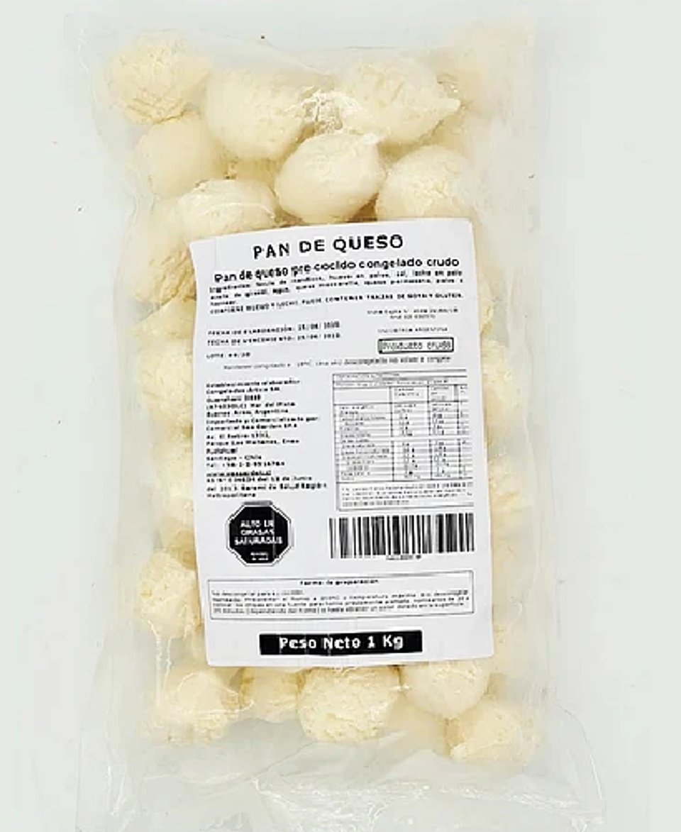 Pan de Queso Pre-Cocido Congelado 1kg 1
