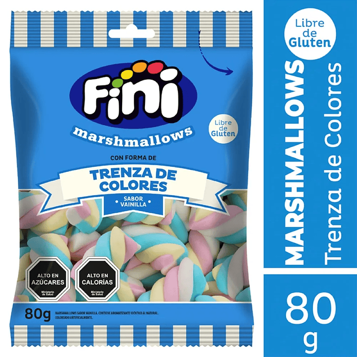 Marshmallows fini trenza de colores 80g 1