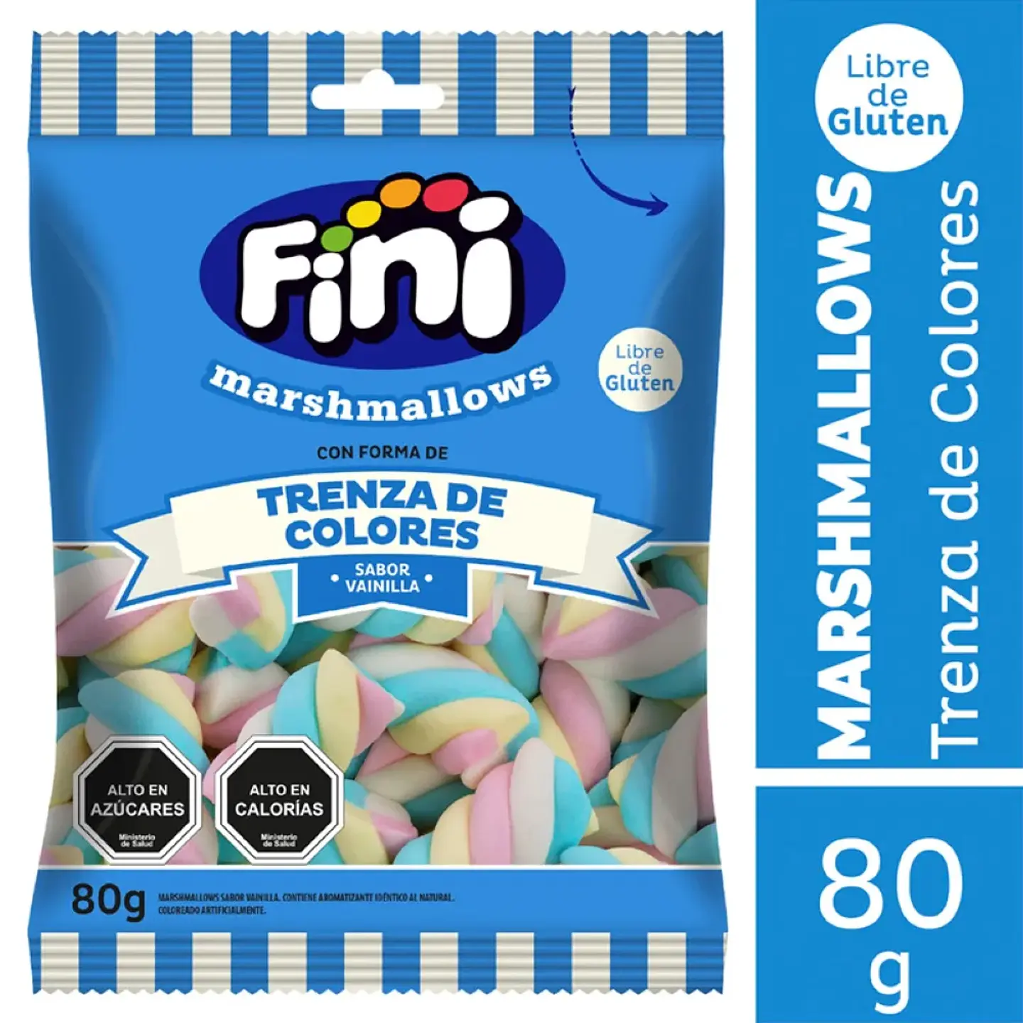 Marshmallows fini trenza de colores 80g 1