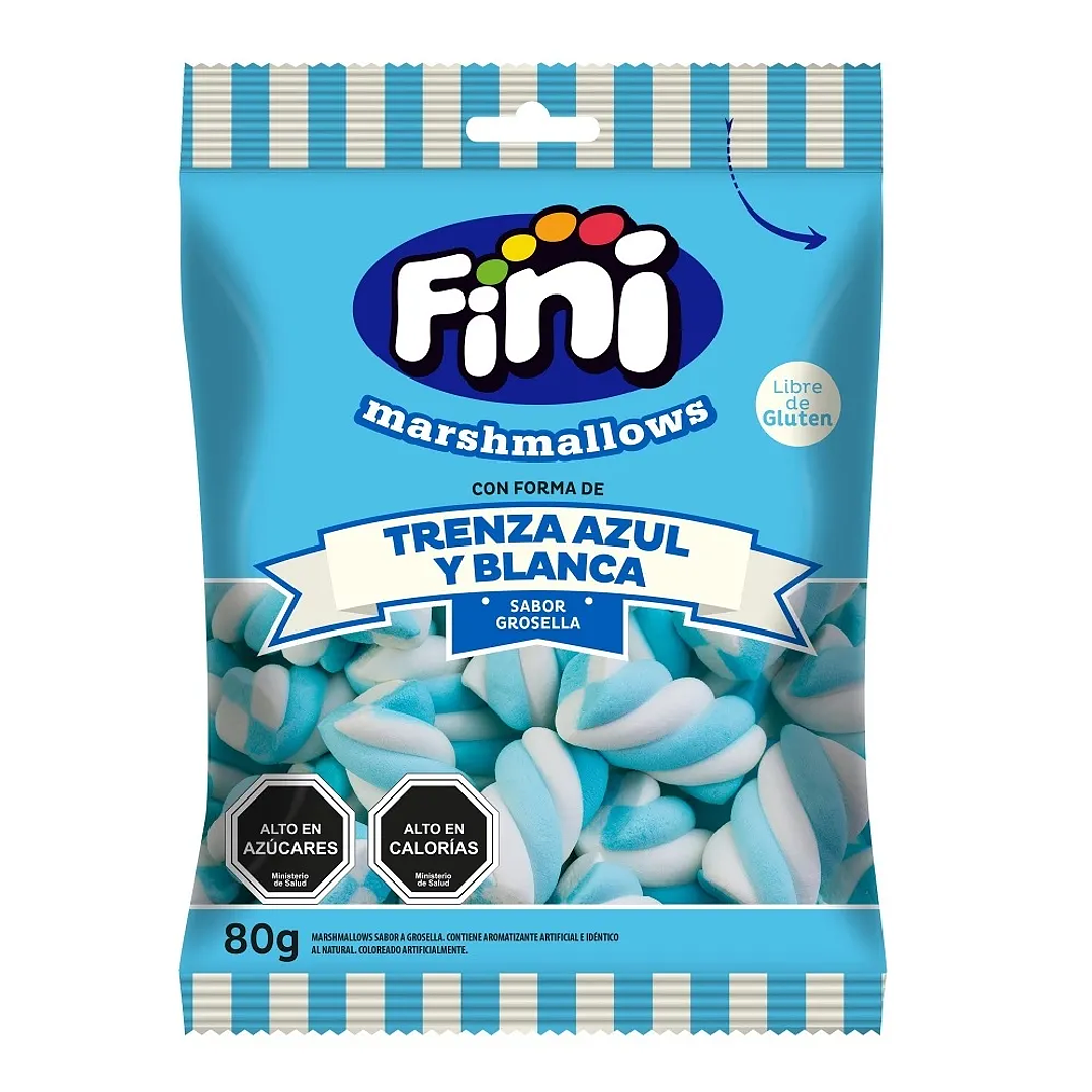 Marshmallows Fini trenza azul y blanca 80g 1