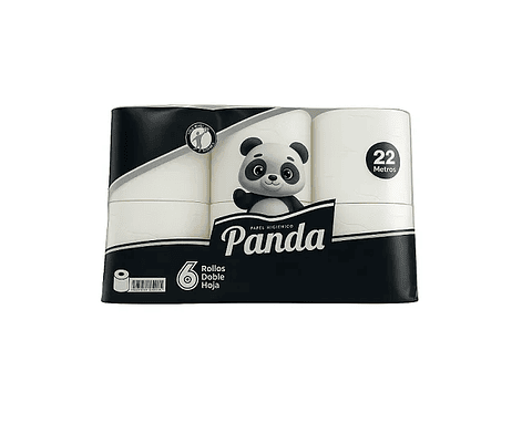 PAPEL HIGIENICO PANDA 6 ROLLOS 22m